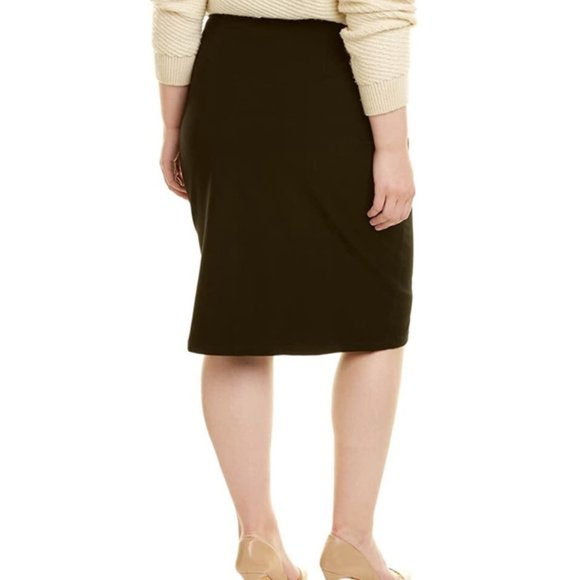 Eileen Fisher System Stretch Crepe Pencil Skirt Black - Picture 2 of 3